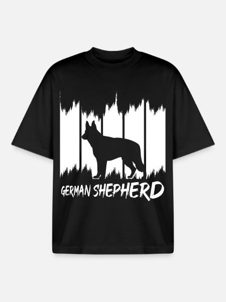 German Shepherd - Boxy Heavyweight Unisex Organic T-Shirt by Stanley/Stella - black