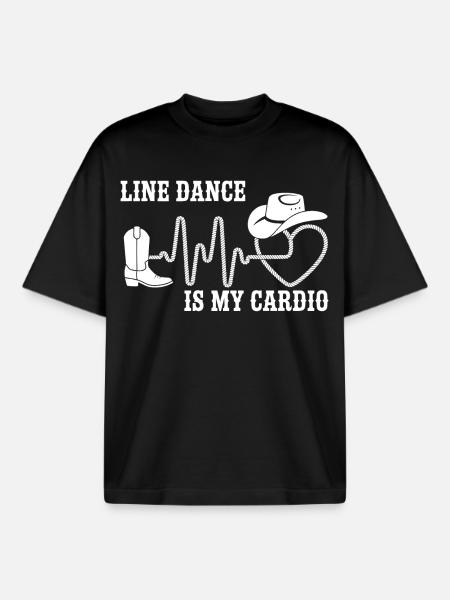 Line Dance Is My Cardio - Boxy Heavyweight Unisex Organic T-Shirt by Stanley/Stella - black