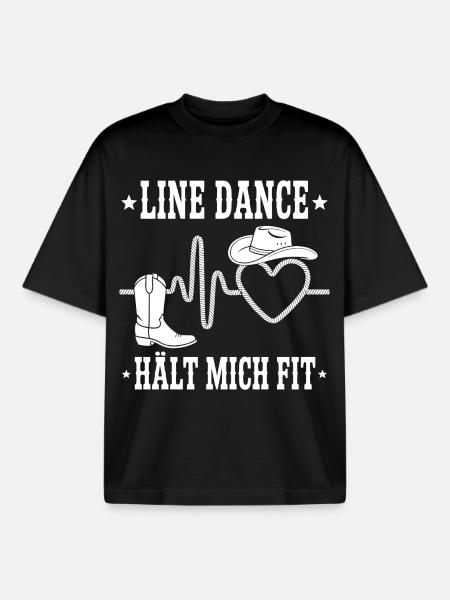 Line Dance Heart Cowboy Style - Boxy Heavyweight Unisex Organic T-Shirt by Stanley/Stella - black
