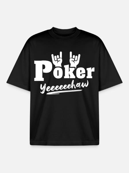 Poker Pokern - Boxy Heavyweight Unisex Organic T-Shirt by Stanley/Stella - black
