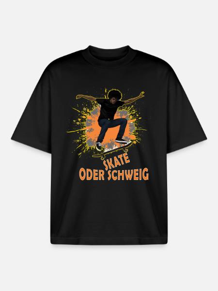 Skate Oder Schweig Splash - Boxy Heavyweight Unisex Organic T-Shirt von Stanley/Stella - Schwarz