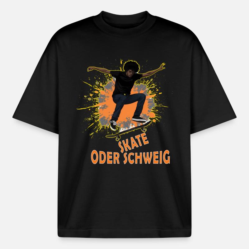 Skate Oder Schweig Splash - Heavyweight Unisex Boxy T-Shirt von stanley/stella	 - Schwarz