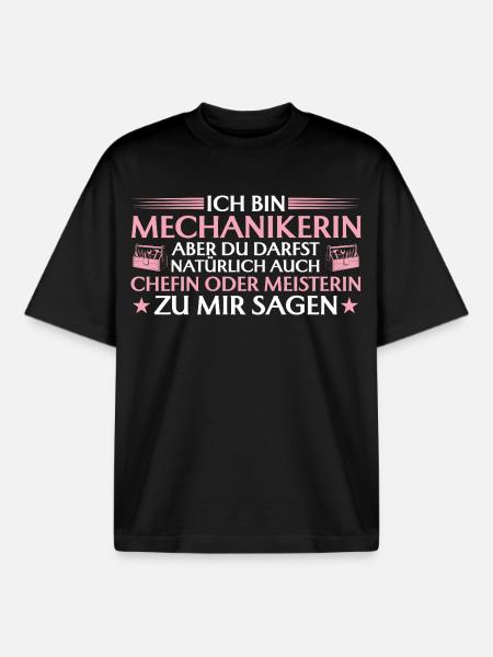 Handwerkerin Chefin oder Meisterin - Mechanikerin - Boxy Heavyweight Unisex Organic T-Shirt by Stanley/Stella - black