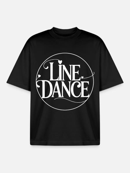 Line Dance Circle Logo - Boxy Heavyweight Unisex Organic T-Shirt by Stanley/Stella - black