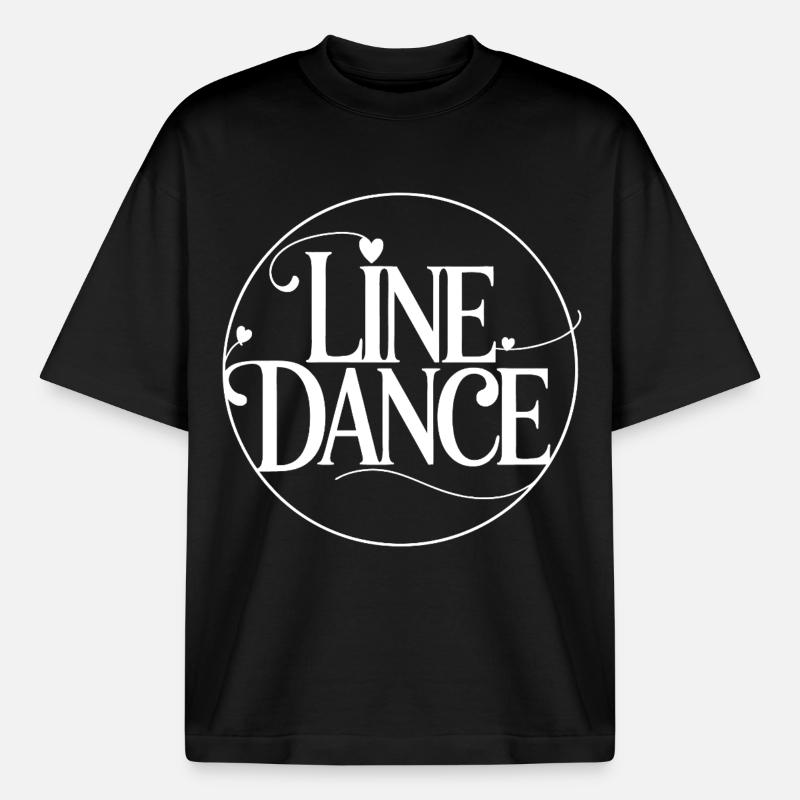 Line Dance Kreis Logo - Boxy Heavyweight Unisex Organic T-Shirt von Stanley/Stella - Schwarz