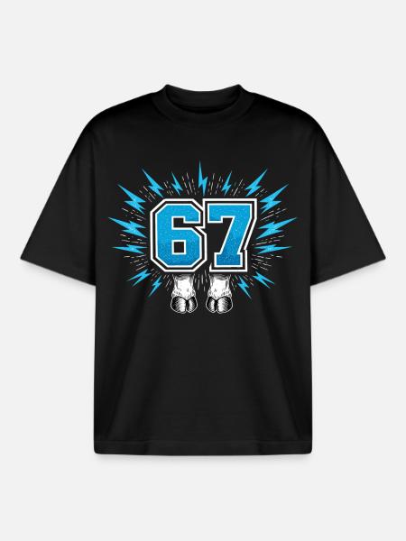67 Six Seven - Cow's Hoof - Boxy Heavyweight Unisex Organic T-Shirt by Stanley/Stella - black