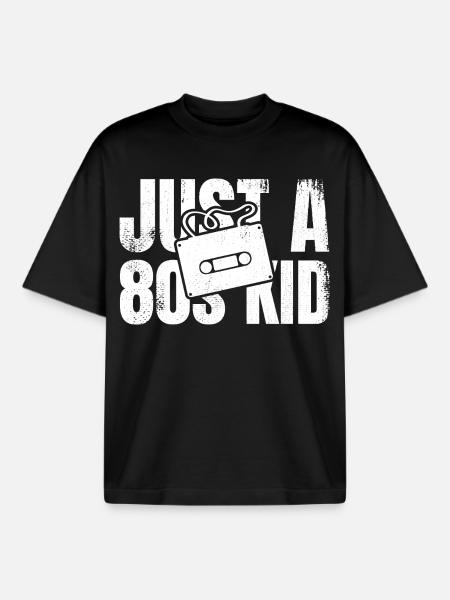 Just an 80s kid - Boxy Heavyweight Unisex Organic T-Shirt by Stanley/Stella - black