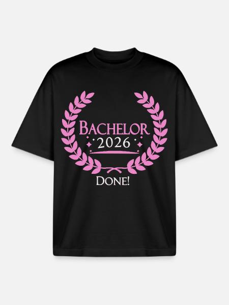 Bachelor 2026 completed - Boxy Heavyweight Unisex Organic T-Shirt by Stanley/Stella - black