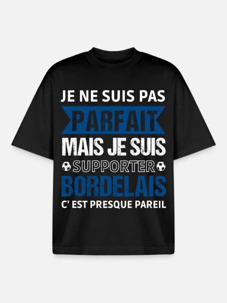 Bordeaux Fußballgeschenk - Boxy Heavyweight Unisex Organic T-Shirt von Stanley/Stella - Schwarz