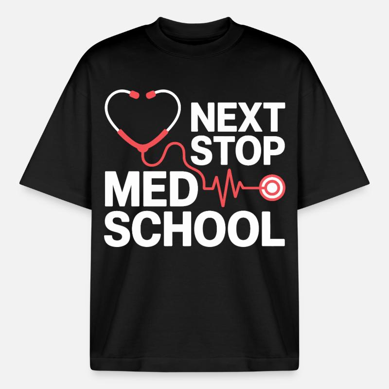 Med School Stethoscope Herz Tee - Boxy Heavyweight Unisex Organic T-Shirt von Stanley/Stella - Schwarz