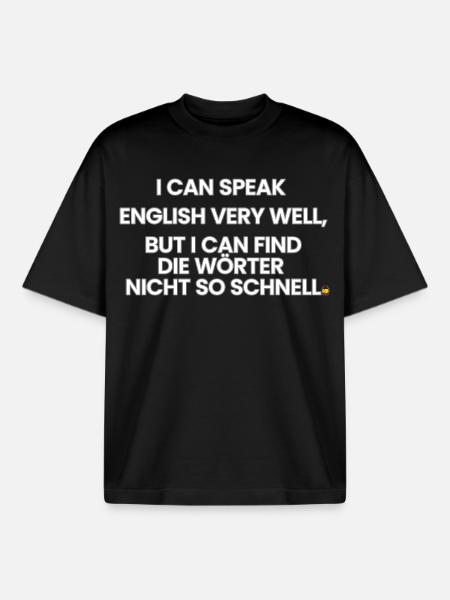 Englisch-Deutsch-Reim 1 (Ver. A) - Boxy Heavyweight Unisex Organic T-Shirt von Stanley/Stella - Schwarz