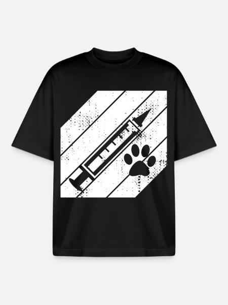 Vet Syringe - Boxy Heavyweight Unisex Organic T-Shirt by Stanley/Stella - black
