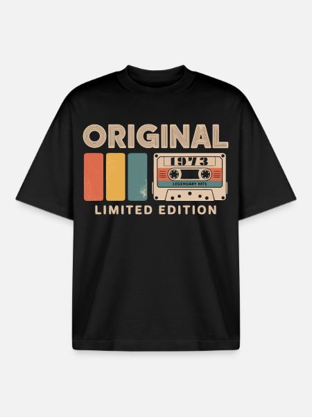 Original 1973 Anniversaire 1973 Cadeau 1973 Retro - T-shirt unisexe boxy épais biologique Stanley/Stella - noir