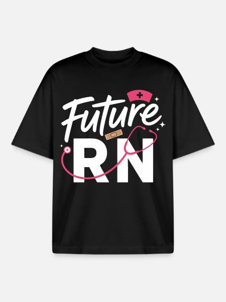 Future RN Stethoscope & Clinic - Boxy Heavyweight Unisex Organic T-Shirt by Stanley/Stella - black