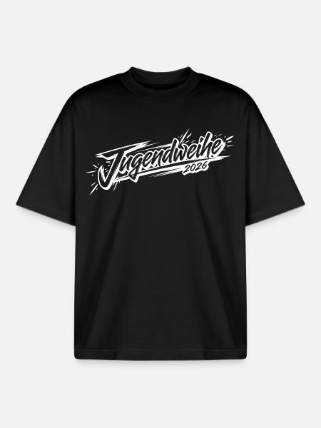 Jugendweihe 2026 - Boxy Heavyweight Unisex Organic T-Shirt von Stanley/Stella - Schwarz