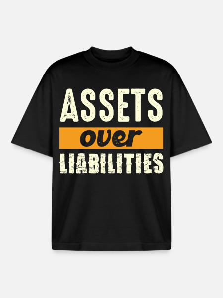 Assets over liabilities - Boxy Heavyweight Unisex Organic T-Shirt by Stanley/Stella - black