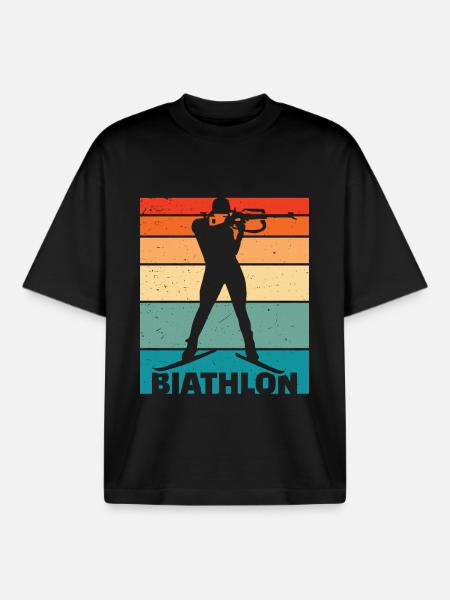 Biathlon - T-shirt unisexe boxy épais biologique Stanley/Stella - noir