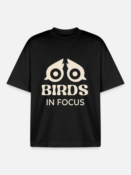Birds in Focus - Boxy Heavyweight Unisex Organic T-Shirt by Stanley/Stella - black