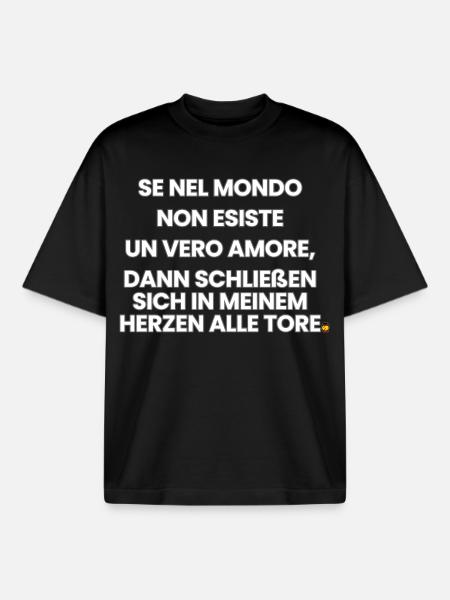 Italian-German-Rhyme 1 (Ver. A) - Boxy Heavyweight Unisex Organic T-Shirt by Stanley/Stella - black