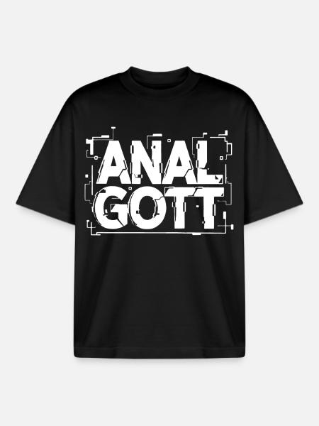 Anal Gott Schriftzug - Boxy Heavyweight Unisex Organic T-Shirt von Stanley/Stella - Schwarz