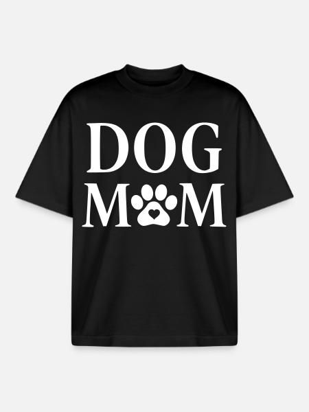Maman chien - T-shirt unisexe boxy épais biologique Stanley/Stella - noir