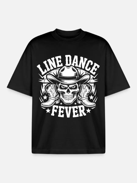 Line Dance Forever Skull - Boxy Heavyweight Unisex Organic T-Shirt by Stanley/Stella - black