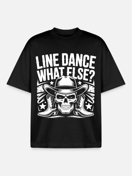 Line Dance Skull Cowboy - Boxy Heavyweight Unisex Organic T-Shirt by Stanley/Stella - black