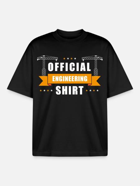 Official Engineer Shirt - Boxy Heavyweight Unisex Organic T-Shirt by Stanley/Stella - black