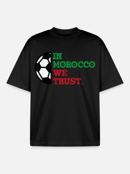 In Morocco we trust - Boxy Heavyweight Unisex Organic T-Shirt by Stanley/Stella - black
