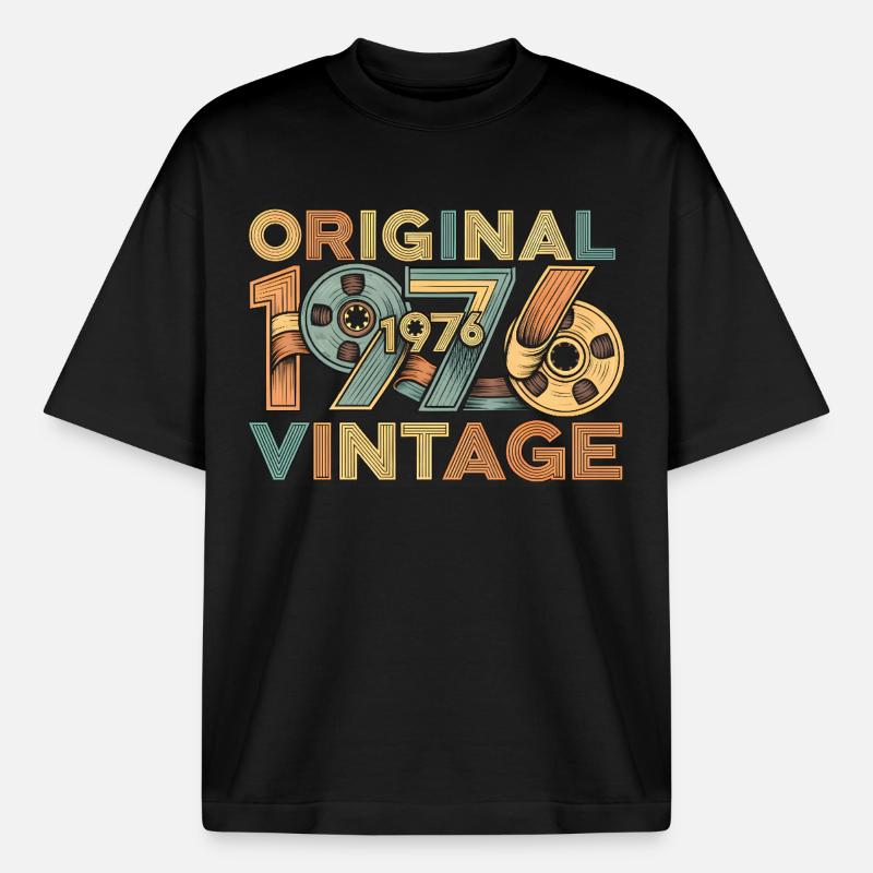 Original 1976 Retro - Boxy Heavyweight Unisex Organic T-Shirt von Stanley/Stella - Schwarz