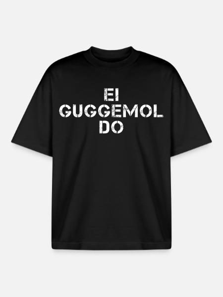 EI GUGGEMOL DO Hessisch Spruch Hessen - Boxy Heavyweight Unisex Organic T-Shirt by Stanley/Stella - black