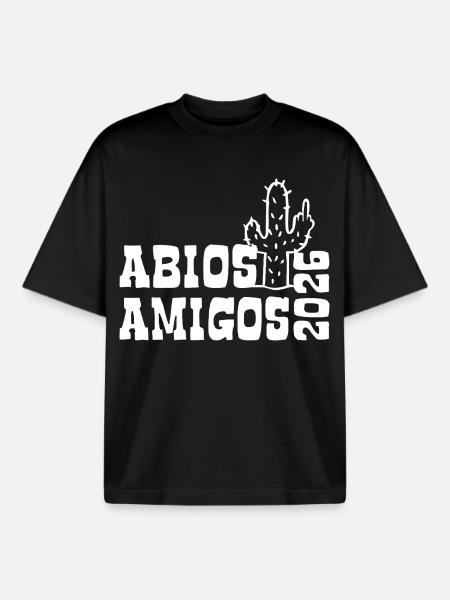 Abios Amigos 2026 - Abitur - Cactus Gift - Boxy Heavyweight Unisex Organic T-Shirt by Stanley/Stella - black