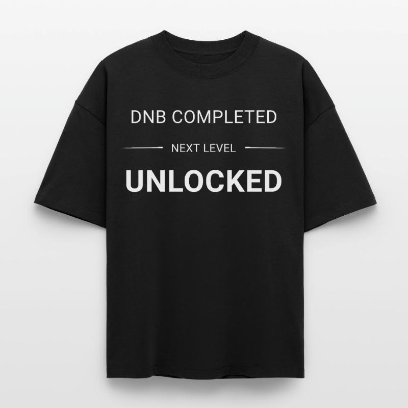 DNB_COMPLETED_NEXT_LEVEL_UNLOCKED_white Boxy Heavyweight Unisex Organic T-Shirt by Stanley/Stella