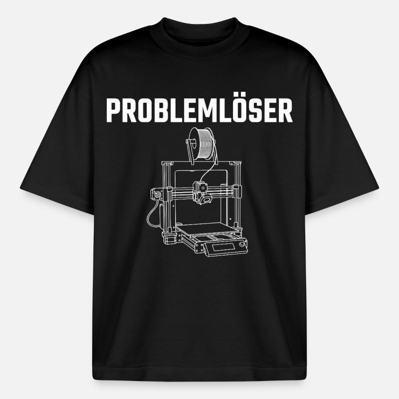 Problemlöser 3D-Drucker – Maker Statement Design - Boxy Heavyweight Unisex Organic T-Shirt von Stanley/Stella - Schwarz