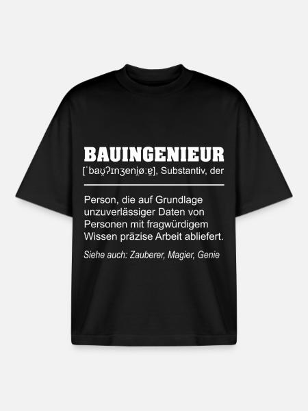 Civil Engineer Definition Funny - Boxy Heavyweight Unisex Organic T-Shirt by Stanley/Stella - black