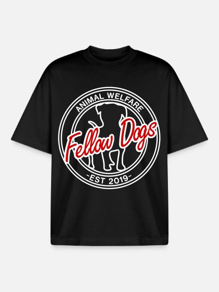 Compagnons chiens Sécurité animale - T-shirt unisexe boxy épais biologique Stanley/Stella - noir