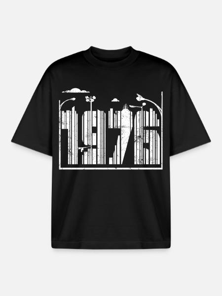 Millésime 1976 - T-shirt unisexe boxy épais biologique Stanley/Stella - noir