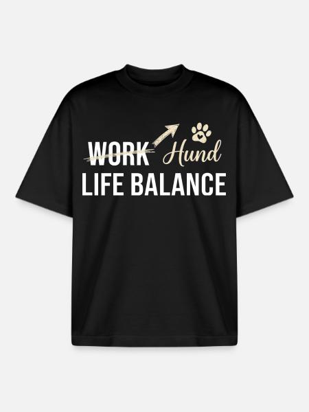 Dog and work life balance - Boxy Heavyweight Unisex Organic T-Shirt by Stanley/Stella - black