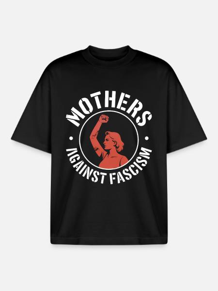 Mothers against Fascism - Antifascist Merch - Boxy Heavyweight Unisex Organic T-Shirt by Stanley/Stella - black