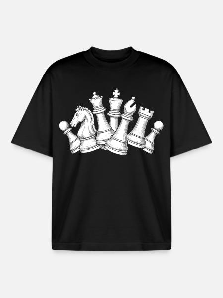 Chess Chaos – Dynamics on the Board - Boxy Heavyweight Unisex Organic T-Shirt by Stanley/Stella - black