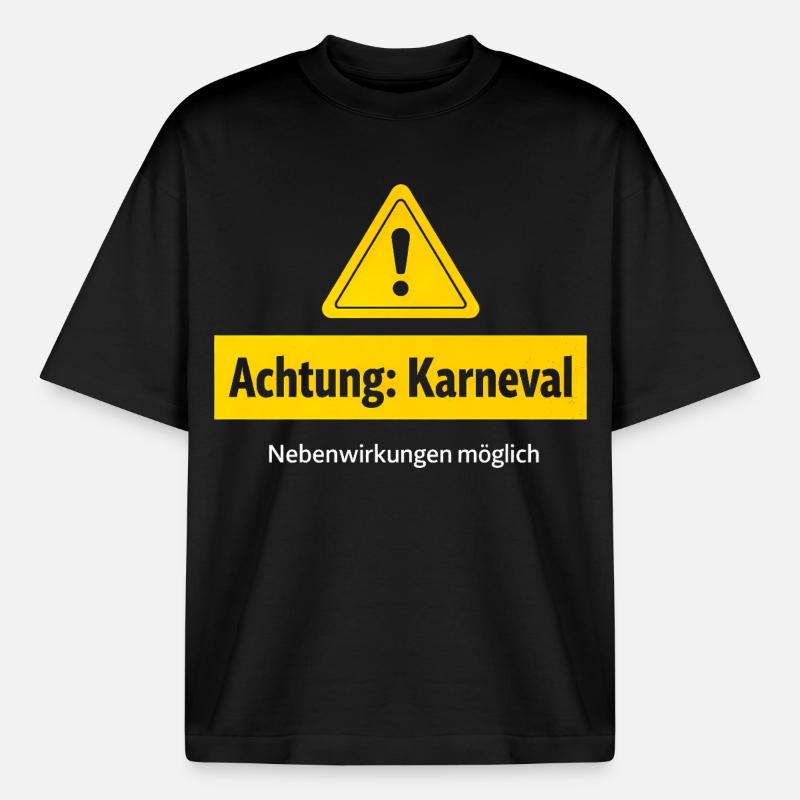 Attention carnival side effects possible - Heavyweight Boxy Unisex T-Shirt by Stanley/Stella - black