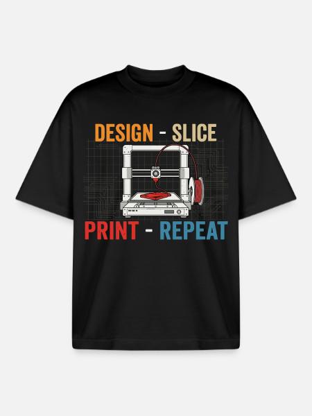 3D-Druck Evolution – Design Slice Print Repeat - Boxy Heavyweight Unisex Organic T-Shirt von Stanley/Stella - Schwarz