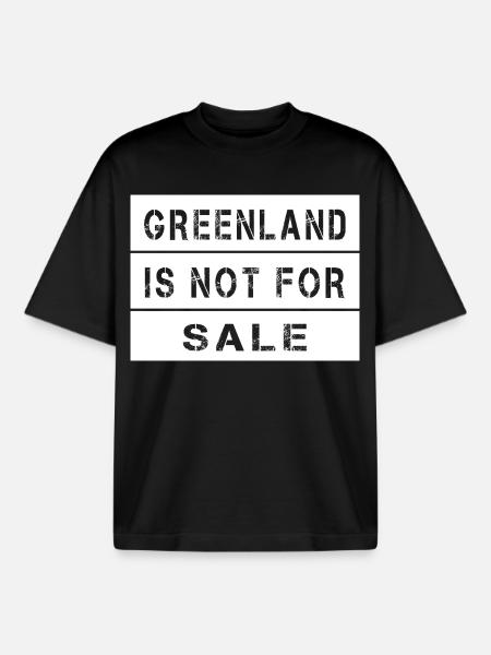 Le Groenland n’est pas à vendre - T-shirt unisexe boxy épais biologique Stanley/Stella - noir