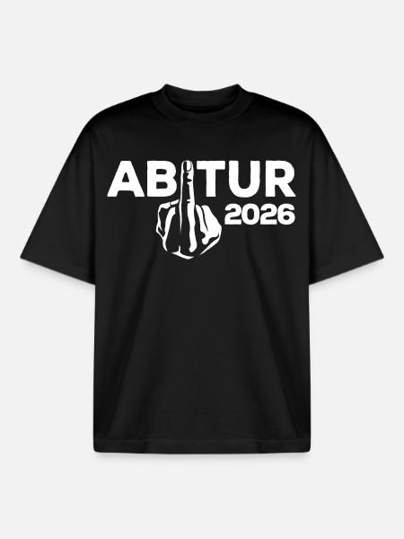 ABI 2026 Middle Finger Abitur - Gift - Boxy Heavyweight Unisex Organic T-Shirt by Stanley/Stella - black