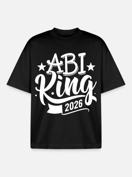 Abi King 2026 - Abitur - Spruch - Boxy Heavyweight Unisex Organic T-Shirt by Stanley/Stella - black