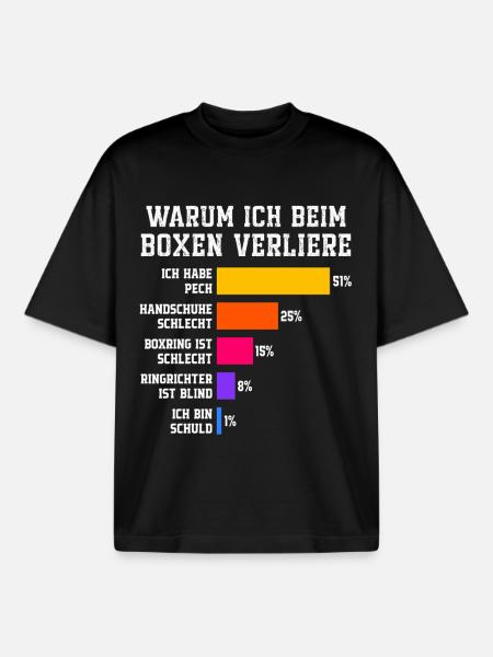 Why I lose in boxing Boxing - Boxy Heavyweight Unisex Organic T-Shirt by Stanley/Stella - black