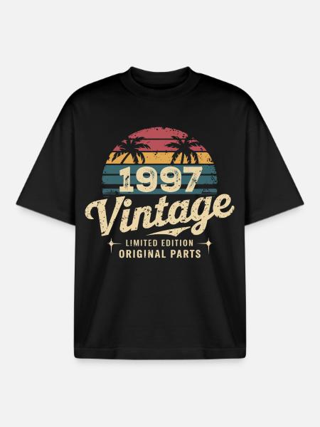 Awesome Since 1997 1997 Birthday Gift - Boxy Heavyweight Unisex Organic T-Shirt by Stanley/Stella - black