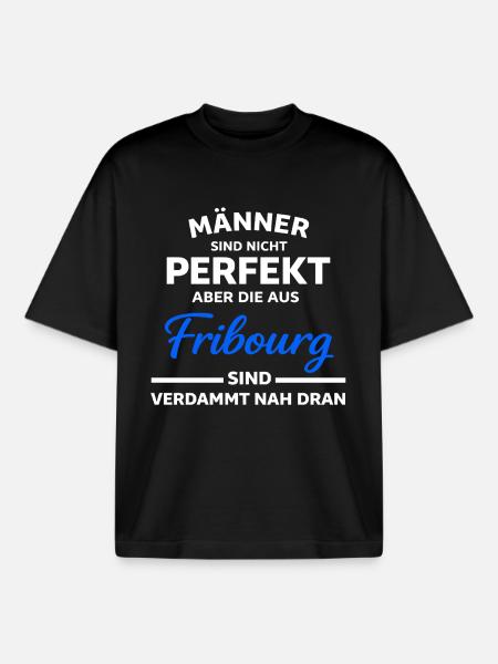 Fribourg Männer nah am Perfekt - Boxy Heavyweight Unisex Organic T-Shirt von Stanley/Stella - Schwarz
