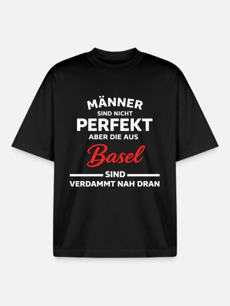 Basel Männer Nicht Perfekt Spruch - Boxy Heavyweight Unisex Organic T-Shirt von Stanley/Stella - Schwarz