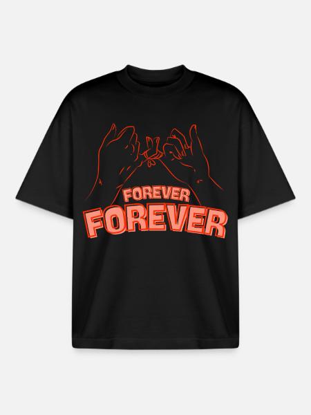 Forever Friendship – Hands Connect Hearts - Boxy Heavyweight Unisex Organic T-Shirt by Stanley/Stella - black